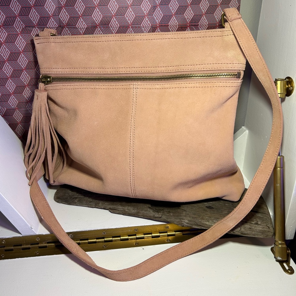 Margot Pink Suede Shoulder Bag
